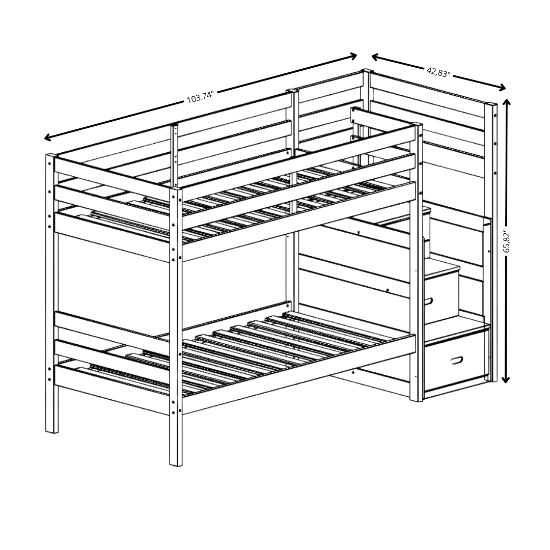 Olivia Twin/Twin Bunkbed with Staircases